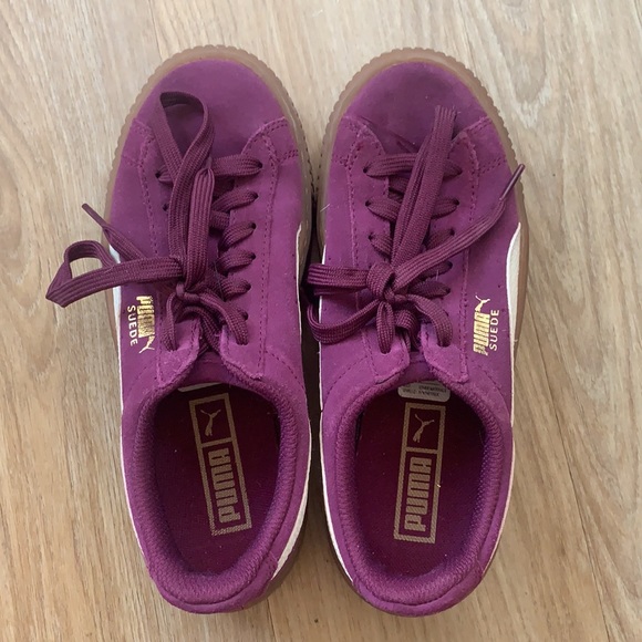 Puma Platform Sneaker in Purple Suede - Picture 2 of 6